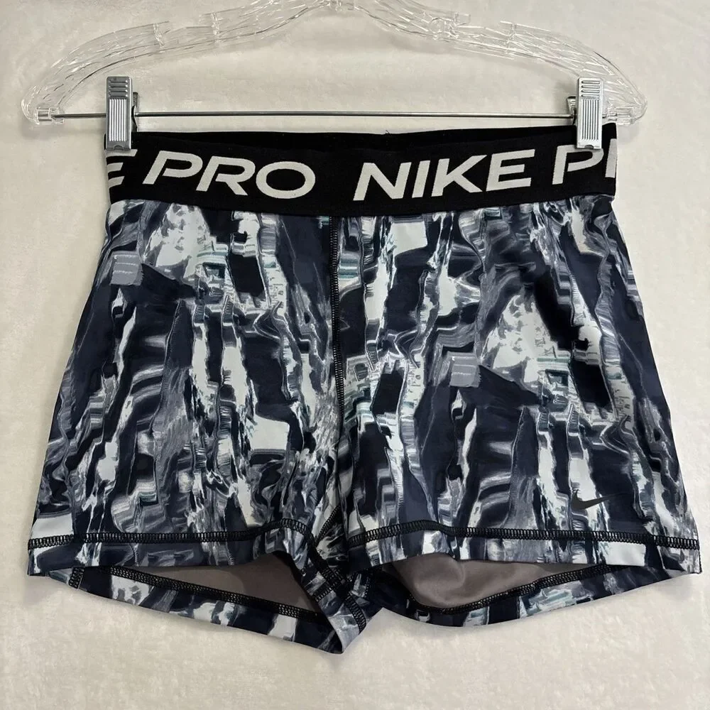 Nike Pro Dri-FIT Bike Shorts Abstract Print Athletic Compression Women's Medium